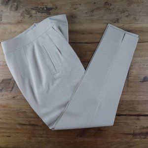 MONDI TAN VINTAGE PURE NEW WOOL PLEATED OFFICE TROUSERS WOMENS EUROPE SIZE 34